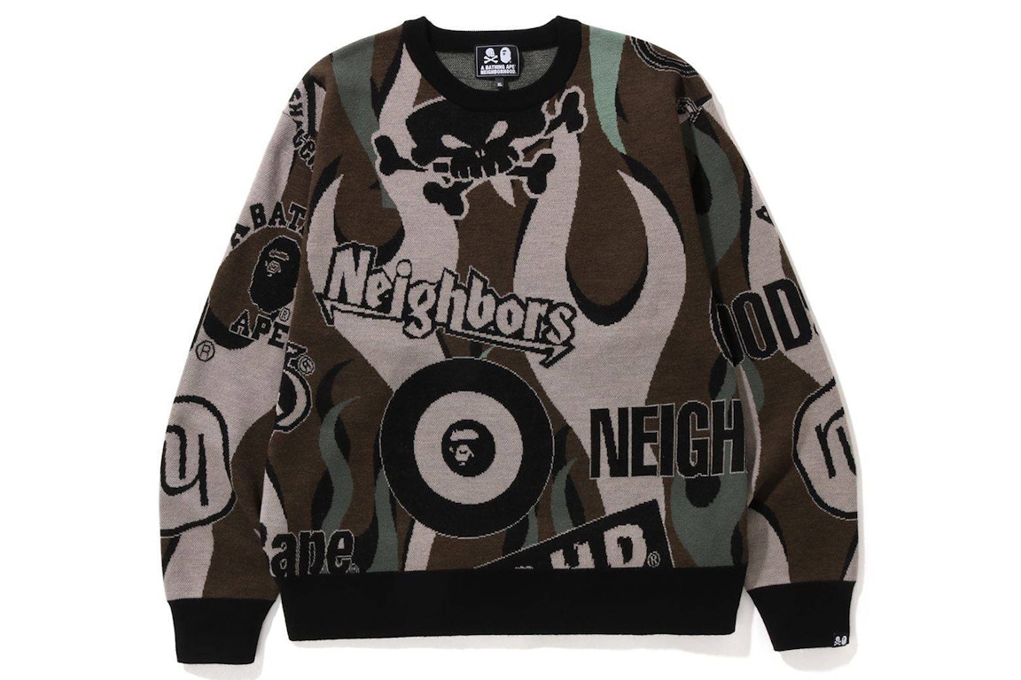Pre-owned Bape X Neighborhood Relaxed Fit Knit Sweater Green