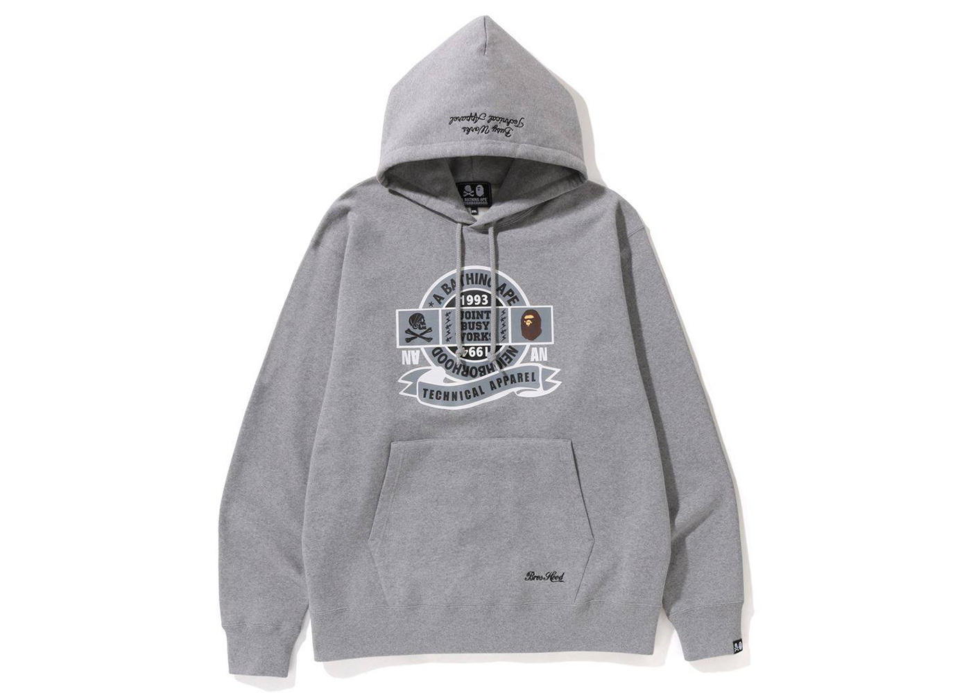 BAPE x Neighborhood Relaxed Fit Pullover Hoodie Grey Men's - SS23 - US