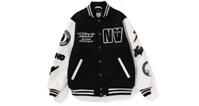 BAPE x Neighborhood Varsity Jacket Black White