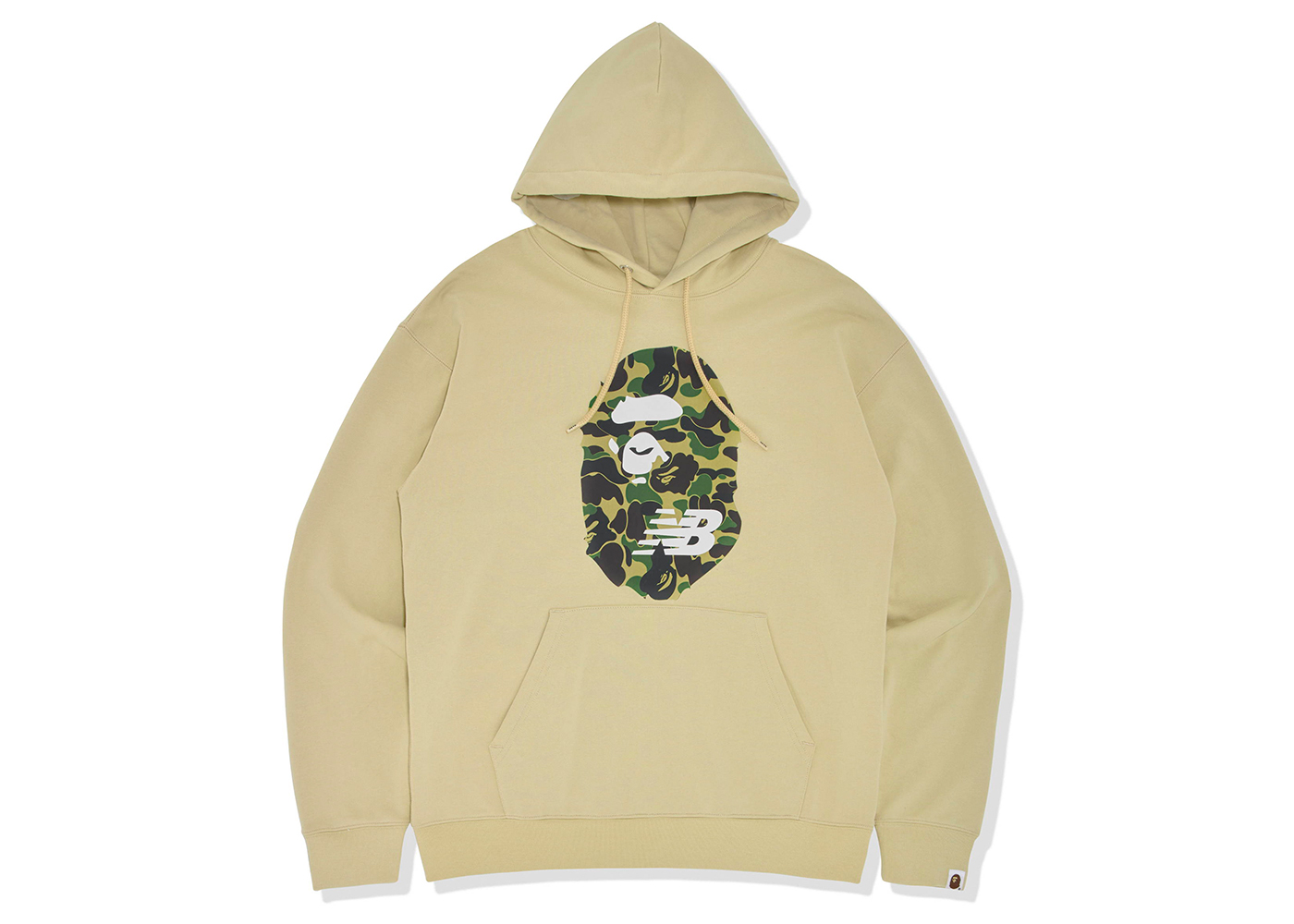 BAPE x New Balance Ape Head Relaxed Fit Pullover Hoodie Beige ...