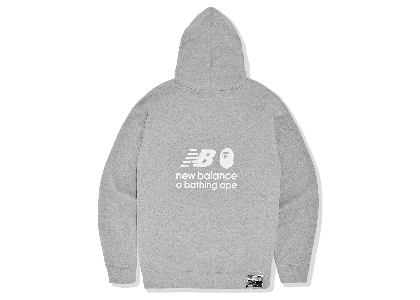 BAPE x New Balance Ape Head Relaxed Fit Pullover Hoodie Grey Men's 