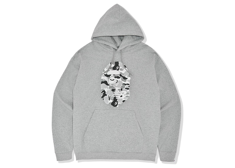 BAPE x New Balance Ape Head Relaxed Fit Pullover Hoodie Grey