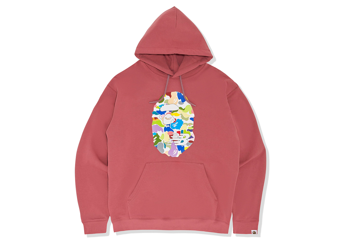 BAPE x New Balance Ape Head Relaxed Fit Pullover Hoodie Red Men's ...