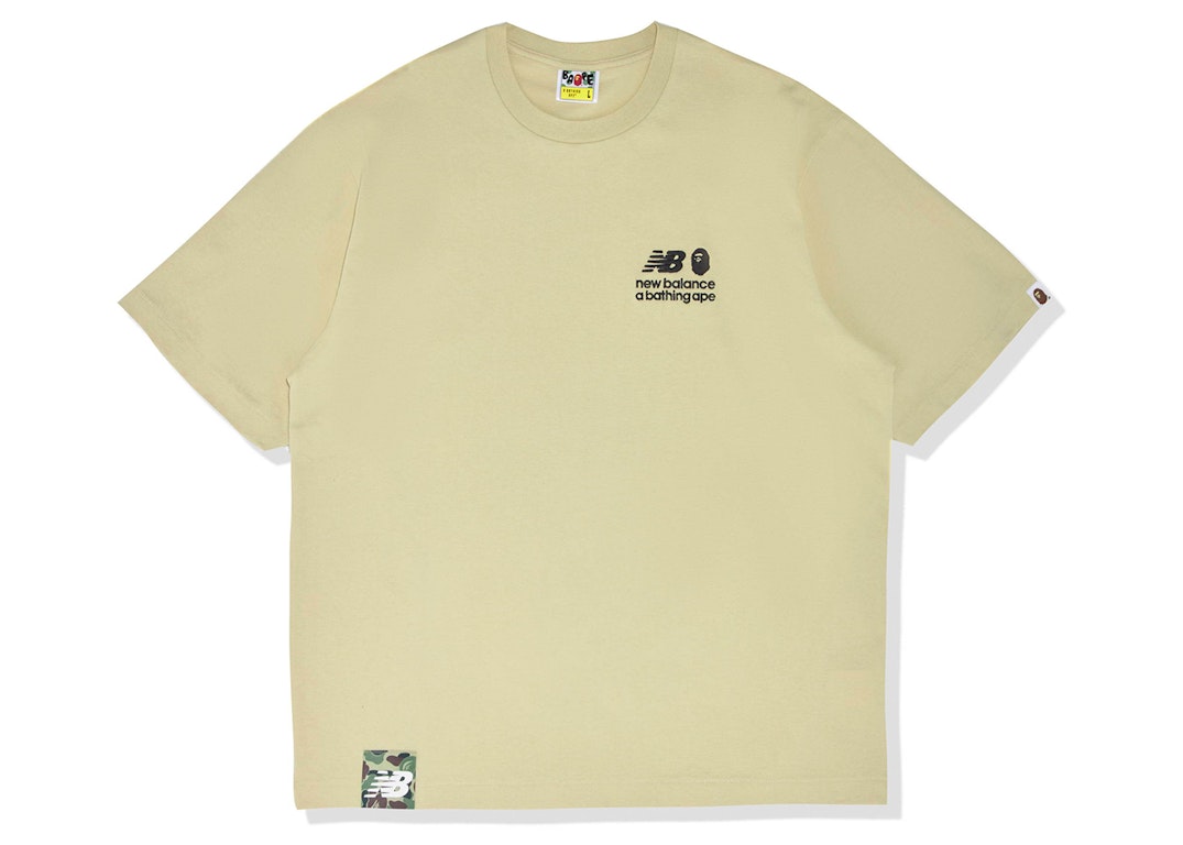 Pre-owned Bape X New Balance Ape Head Relaxed Fit Tee Beige