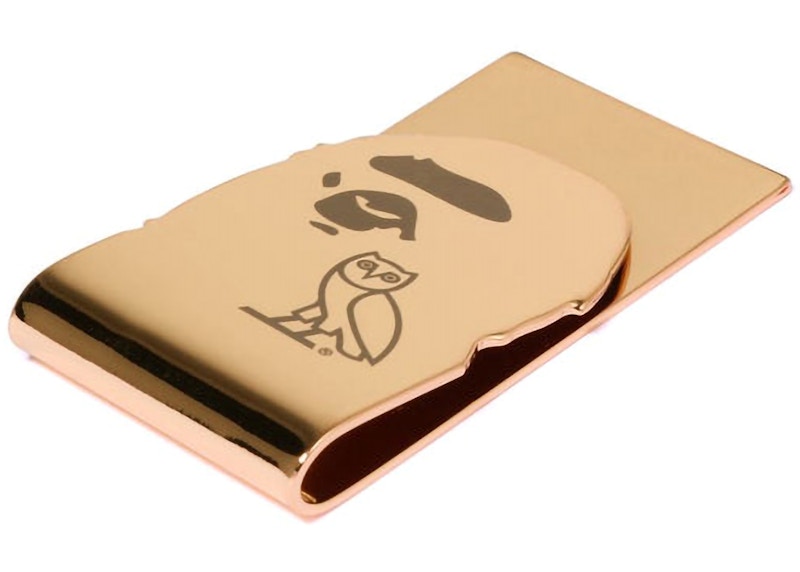 BAPE x OVO Ape Head Money Clip Gold