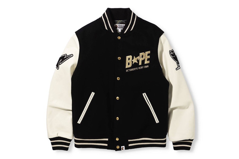 BAPE x Neighborhood Varsity Jacket Black White Men's - SS23 - US