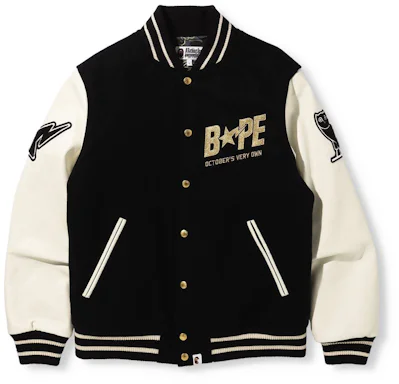 BAPE x OVO Varsity Jacket Black Men's - FW21 - US