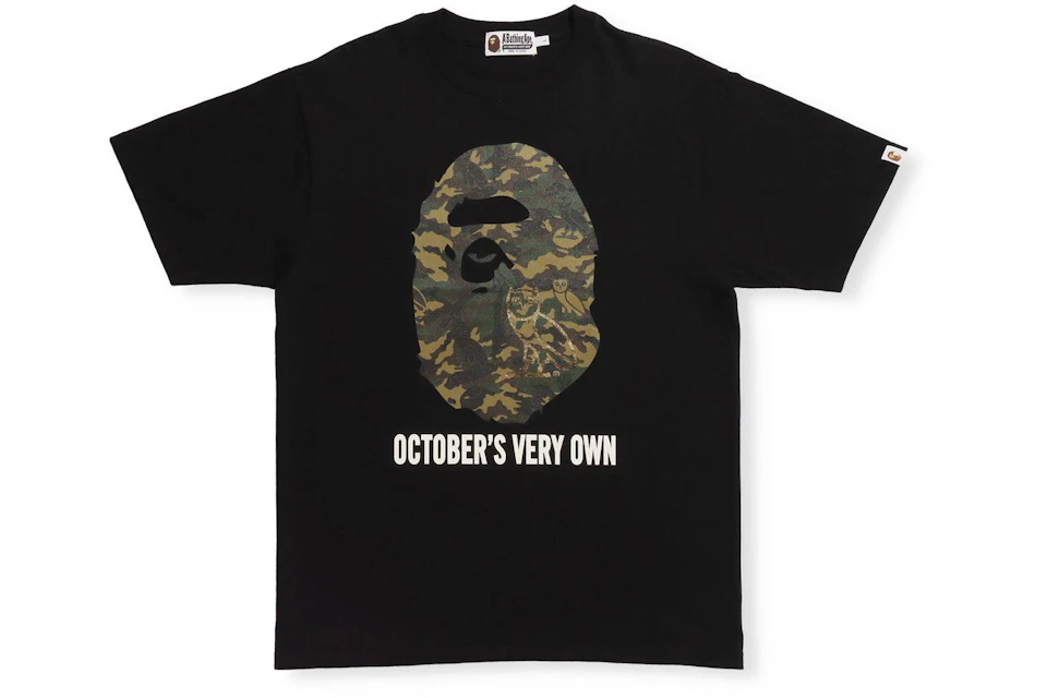 BAPE x OVO Woodland Camo Ape Head T-shirt Black