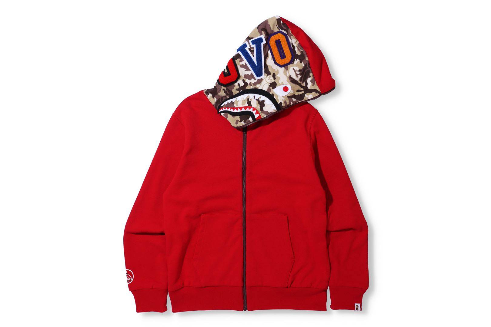 Bathing ape hoodie discount red