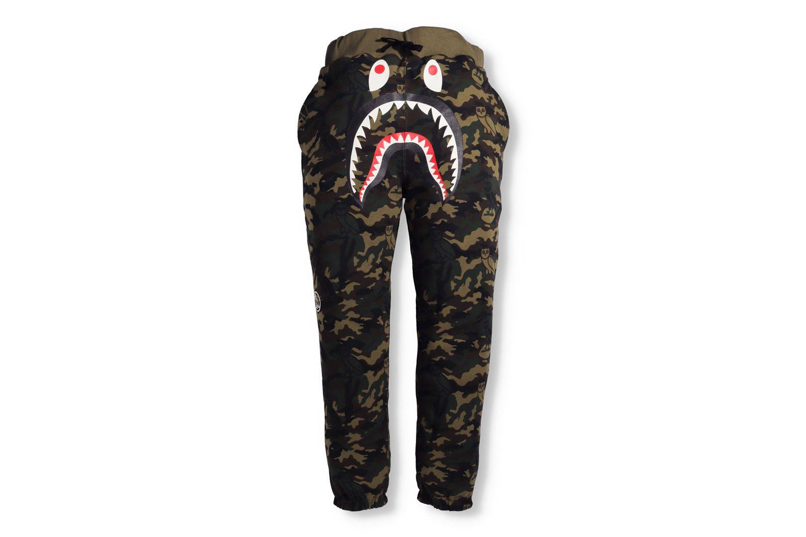 BAPE x OVO Woodland Camo Shark Reversible Sweatpants Black