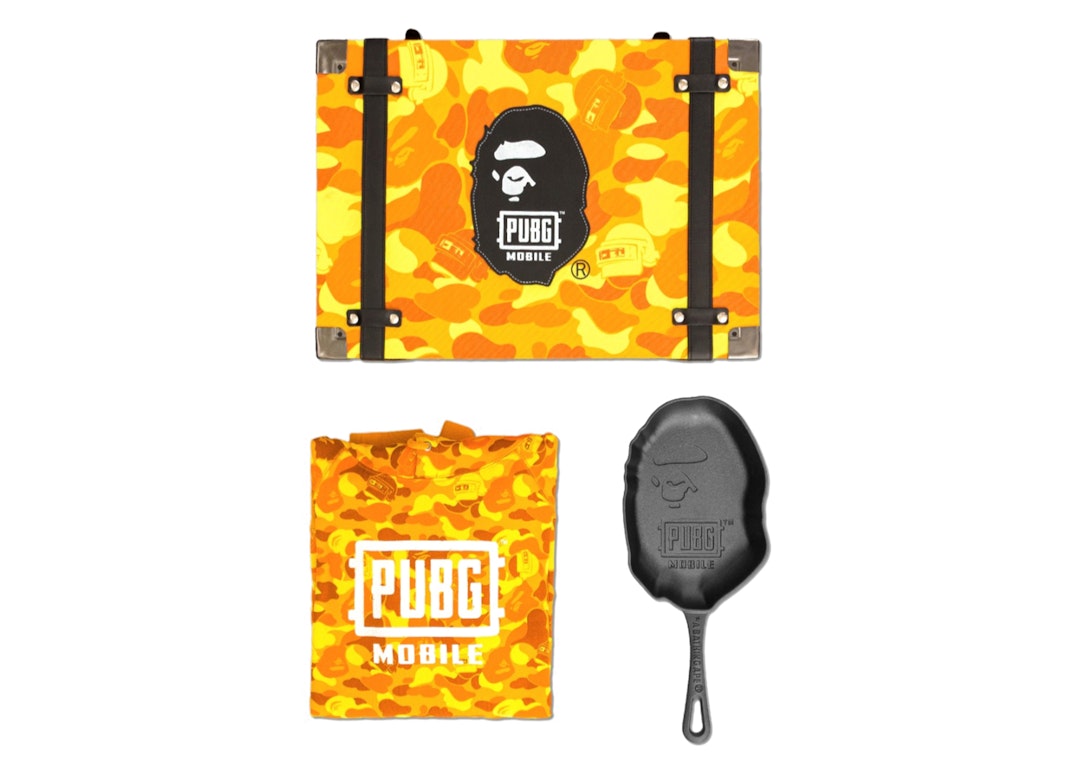 Pre-owned Bape X Pubg Pan And Pullover Hoodie Boxset Yellow