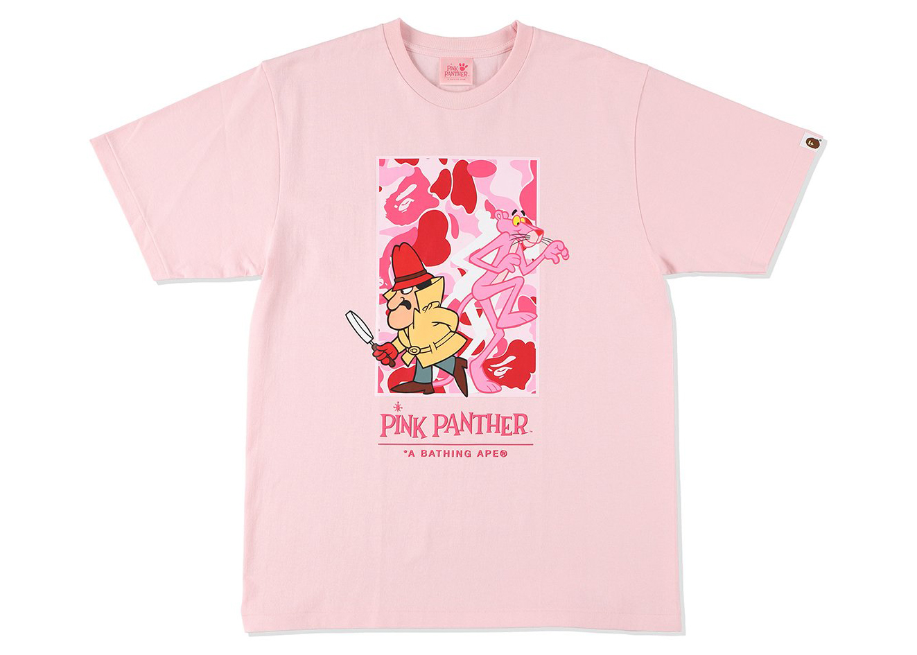 BAPE x Pink Panther ABC Camo Wall Tee Pink Men's - FW21 - US