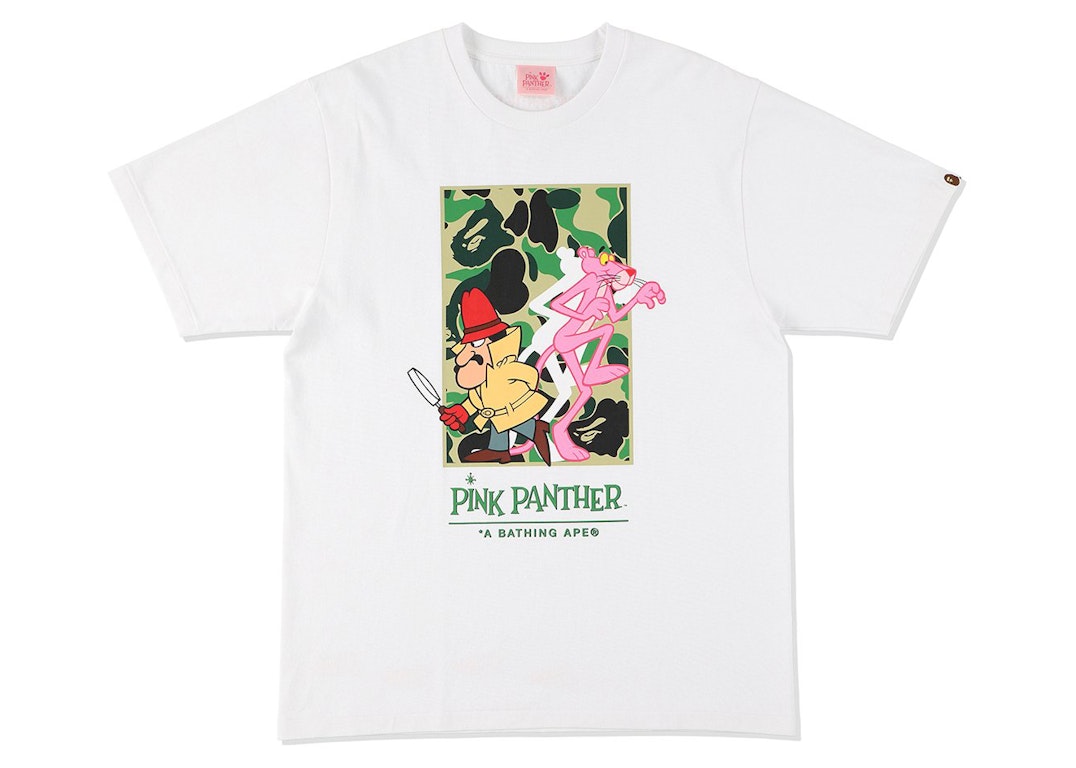 Pre-owned Bape X Pink Panther Abc Camo Wall Tee White