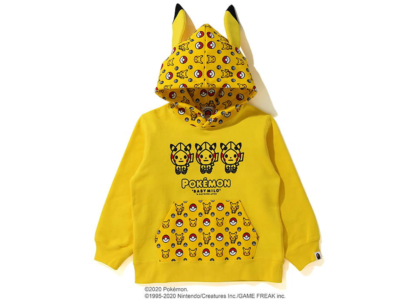BAPE x Pokemon Kids Pullover Hoodie Yellow Kids FW20 US