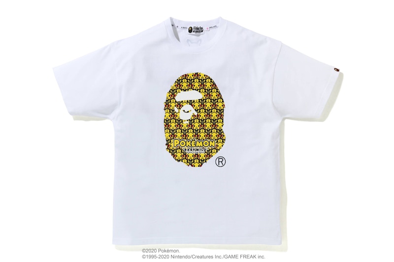 Pre-owned Bape Women's  X Pokemon Oversized Ladies Ape Head Tee Shirt #1 In White