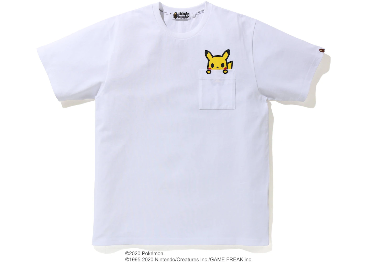 BAPE x Pokemon Pikachu Kids Pocket Tee White Kids FW20 US