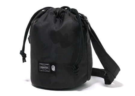 BAPE x Porter Solid Camo Drawstring Bag Black