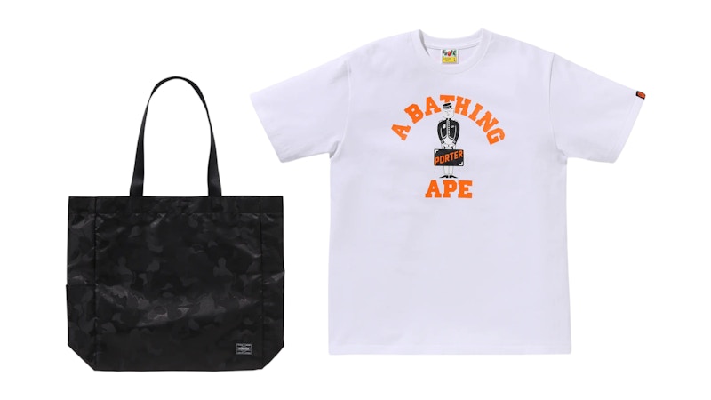 BAPE x Porter Stand Tee & Tote Bag Tee White Men's - SS25 - US