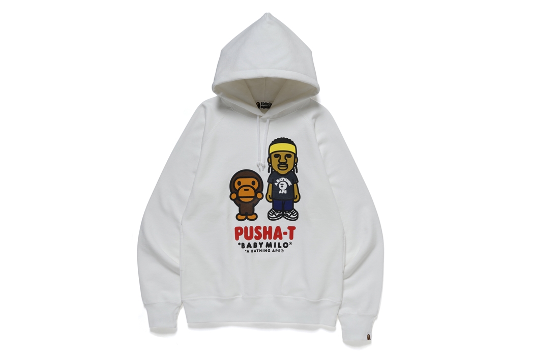 BAPE x Pusha T Baby Milo Pullover Hoodie White Men's - SS20 - US