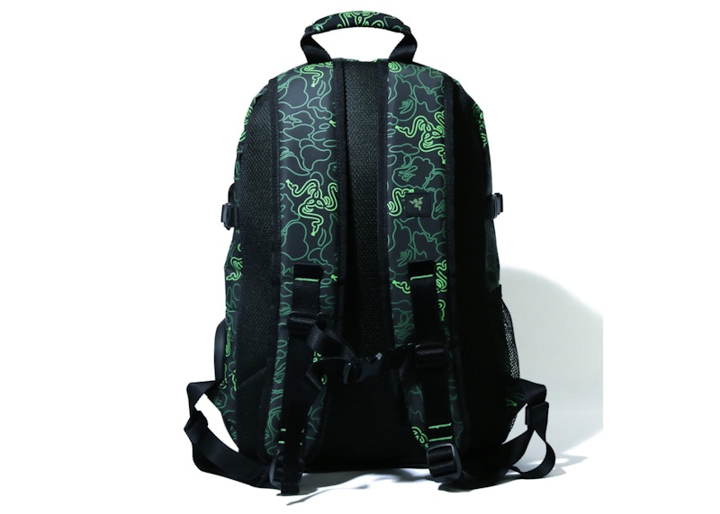 BAPE x Razer A Bathing Ape Neon Camo Backpack Green FW20
