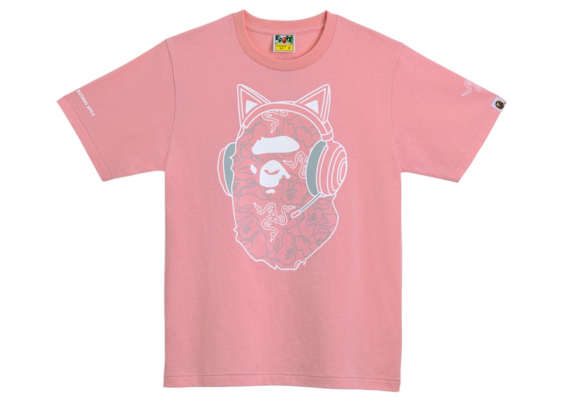 BAPE x Razer NEon Camo Ape Head Tee Pink - SS22 - US