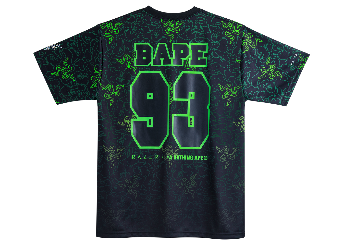 BAPE x Razer Neon Camo Team Tee Green