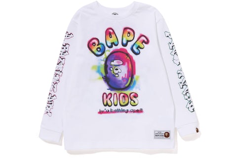 BAPE x Readymade Kids Spray L/S Tee White FW22 GB1
