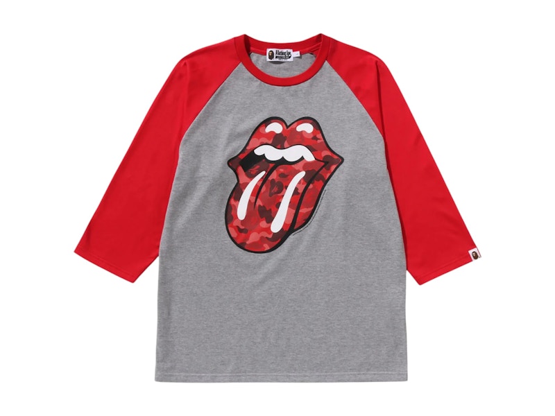 セール(SALE)開催中！ファッション通販 Rolling x BAPE Stones US - SS25 - Men's Red Tee Sleeve 3/4 トップス