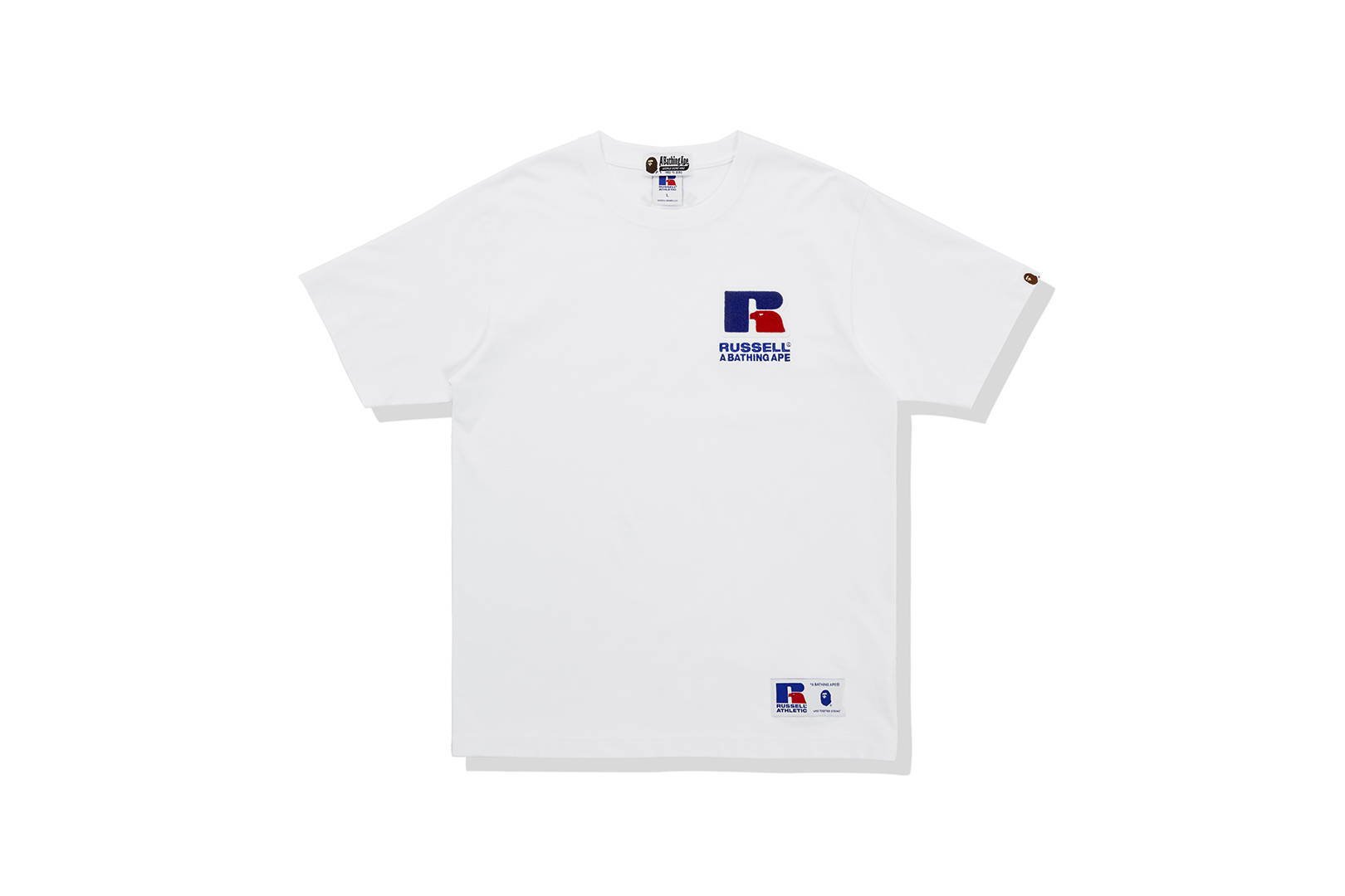 BAPE x Russell College Tee White Men's - FW20 - US