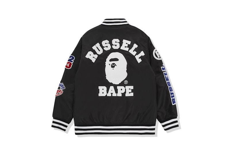 BAPE x Russell College Varsity Jacket Black Men's - FW20 - GB