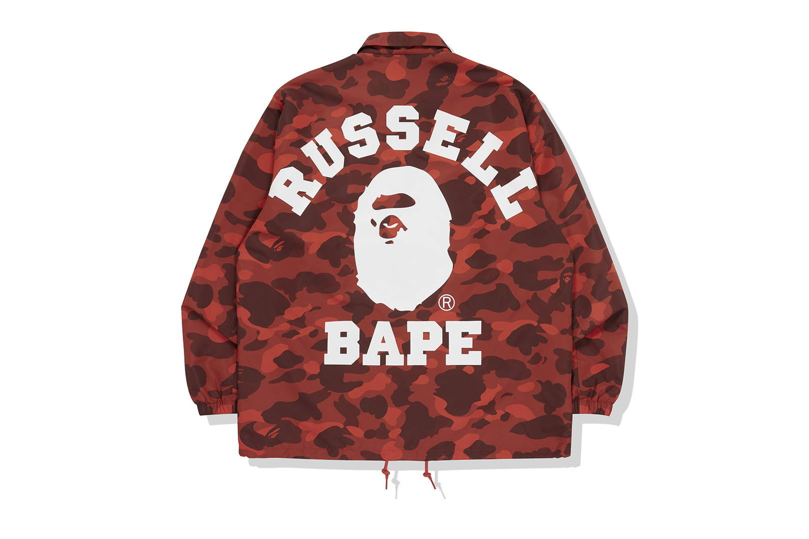 BAPE x Russell Color Camo College Coach Jacket Red Men's - FW20 - US