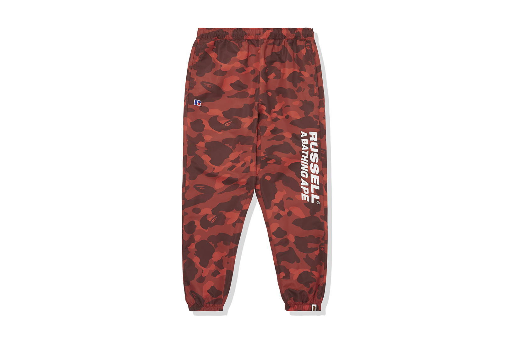 BAPE x Russell Color Camo Track Pants Red Men's - FW20 - GB