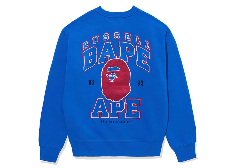 BAPE x Russell Crewneck Sweater Blue Men's - FW23 - US