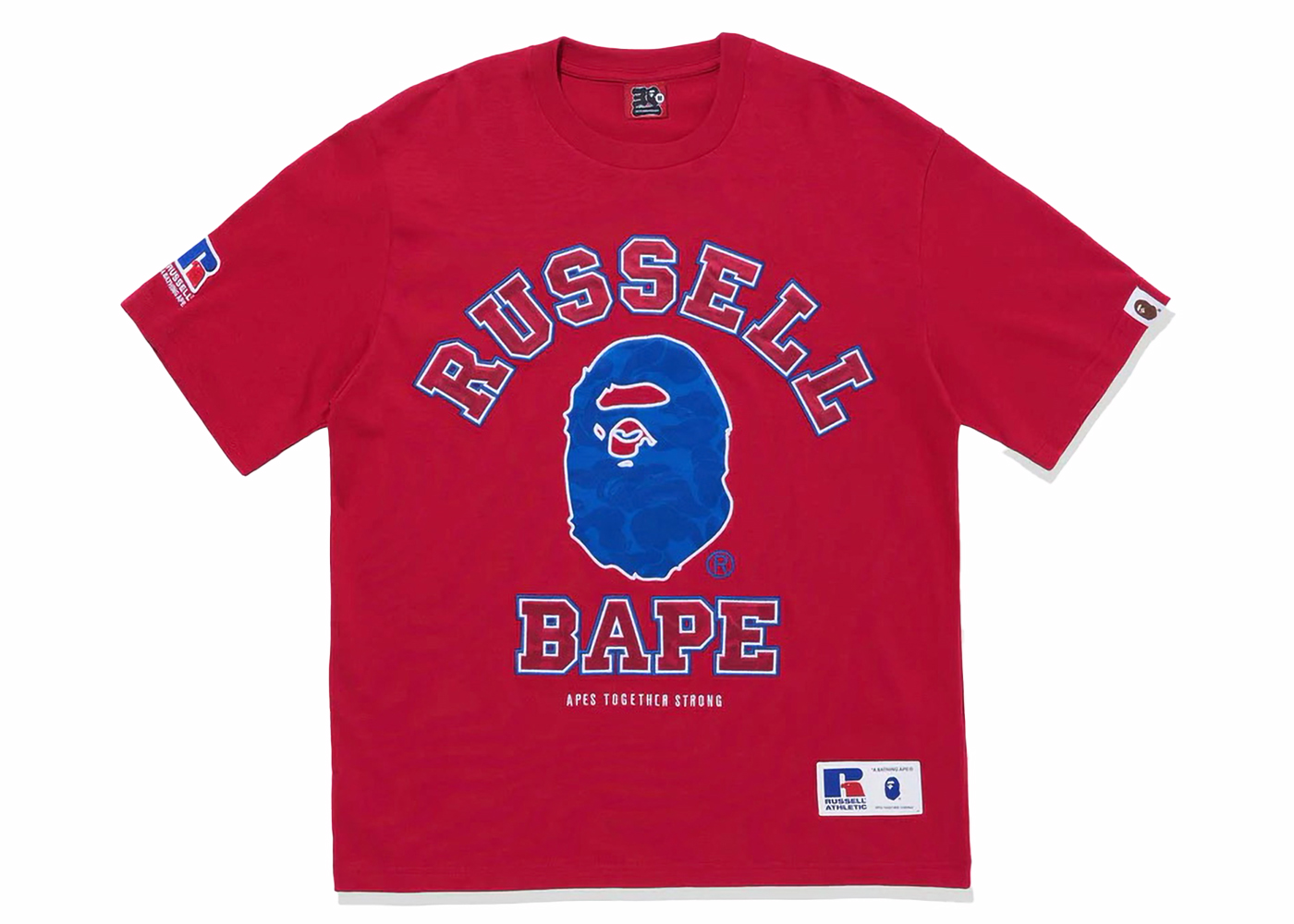 BAPE x Russell College Tee Red