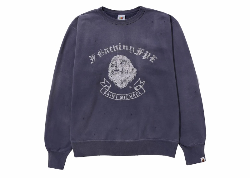 BAPE x Saint Mxxxxxx Gorilla Crewneck Blue Men's - FW23 - US