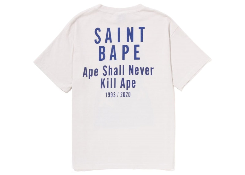 BAPE x Saint Mxxxxxx Skull Tee Vintage White Men's - SS23 - US