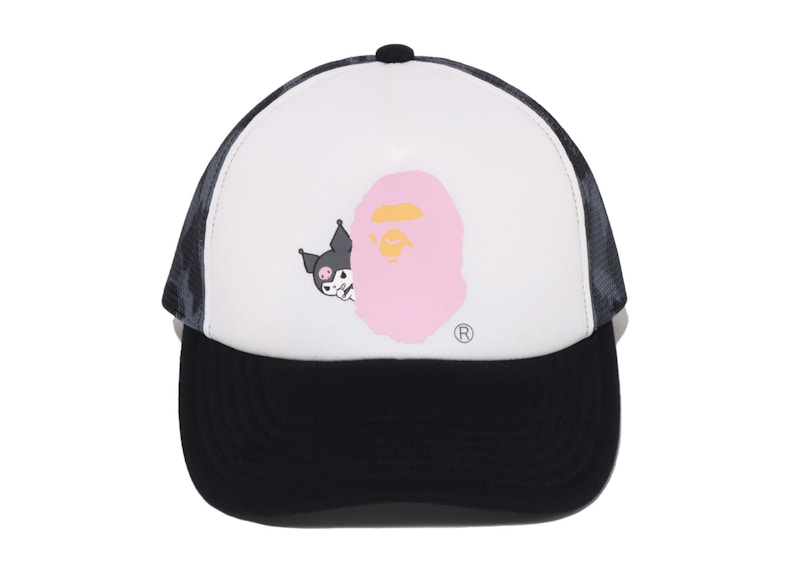 BAPE x Sanrio Characters Kuromi Ape Head ABC Camo Mesh Cap Black - GB