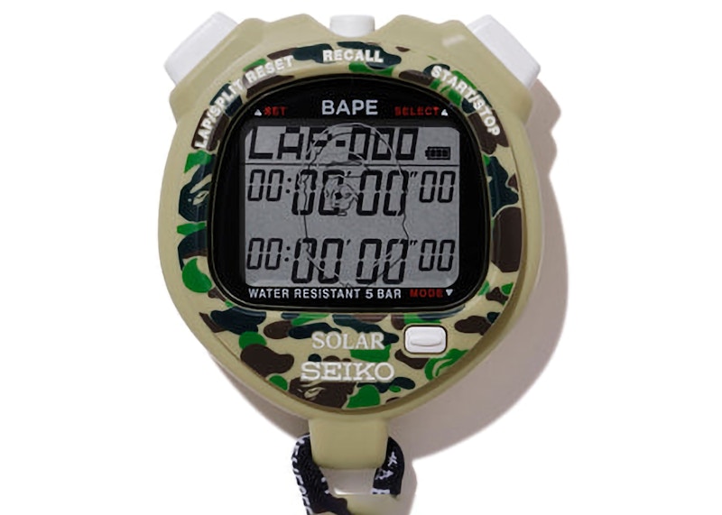 BAPE x Seiko ABC Camo Stop Watch Green SS22 DE