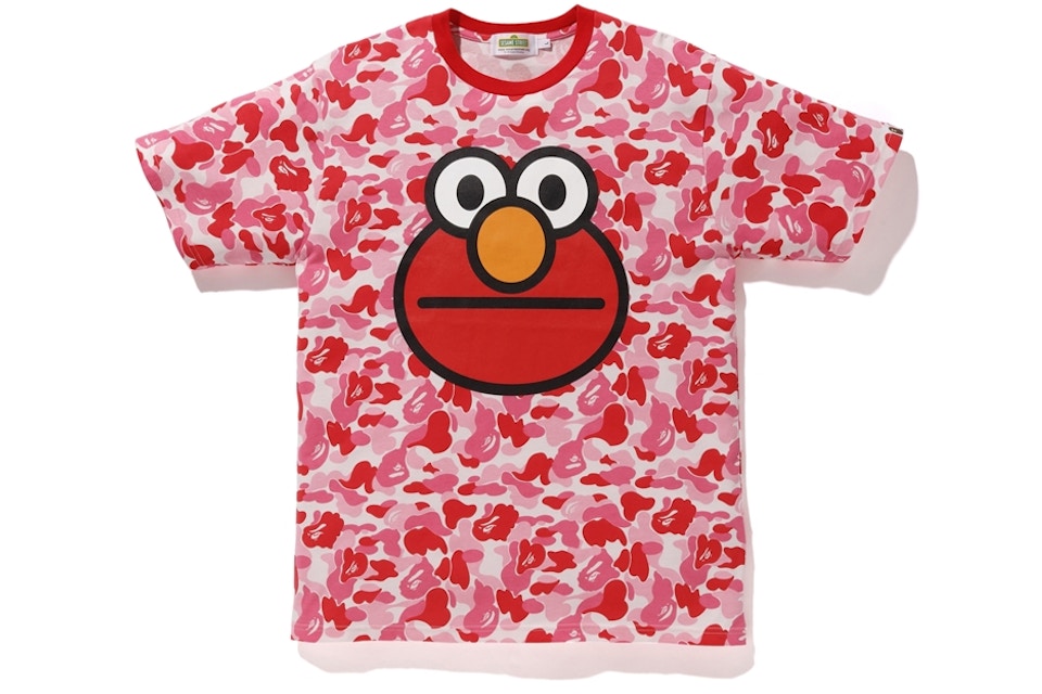 Bape X Sesame Street Abc Camo Elmo Tee Pink Fw19 Bape X Sesame Street Abc Camo Elmo Tee Pink Fw19