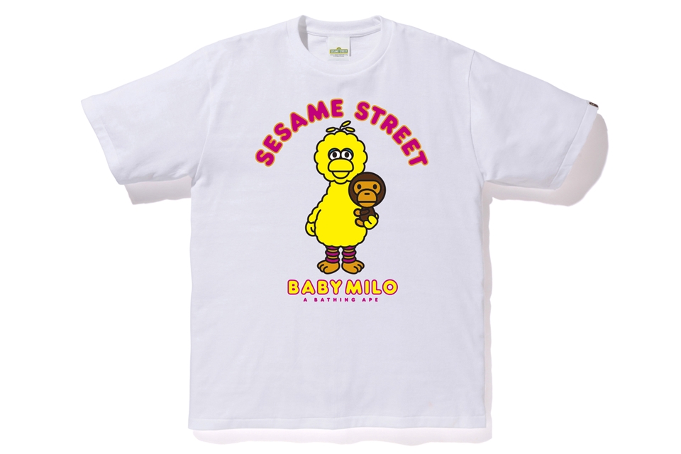 BAPE x Sesame Street Milo u0026 Big Bird Tee White Men's - FW19 - US