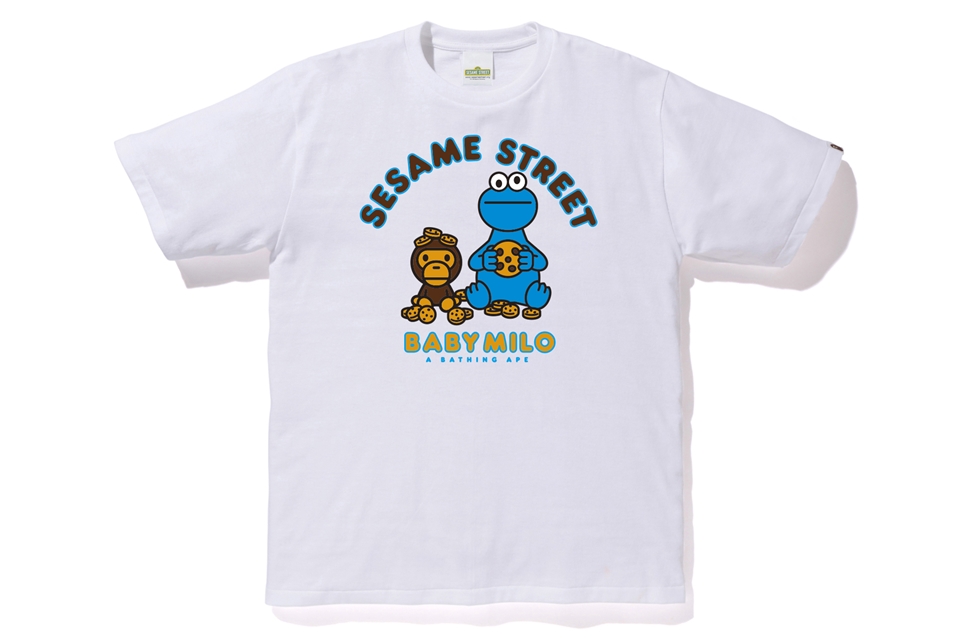 BAPE x Sesame Street Milo & Cookie Monster Tee White - FW19 - US