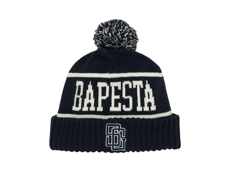 Pre-owned Bape Men's X Stadium Goods Knit Cap In Navy Blue