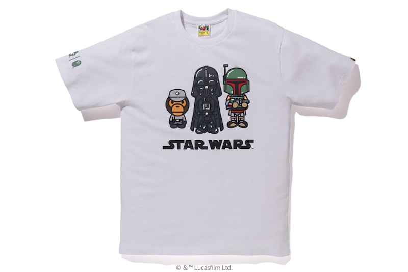 BAPE x Star Wars Baby Milo Boba Fett Tee White Men's - FW19 - US