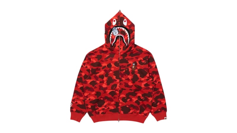 BAPE x Stray Kids Bang Chan Shark Full Zip Hoodie Red メンズ