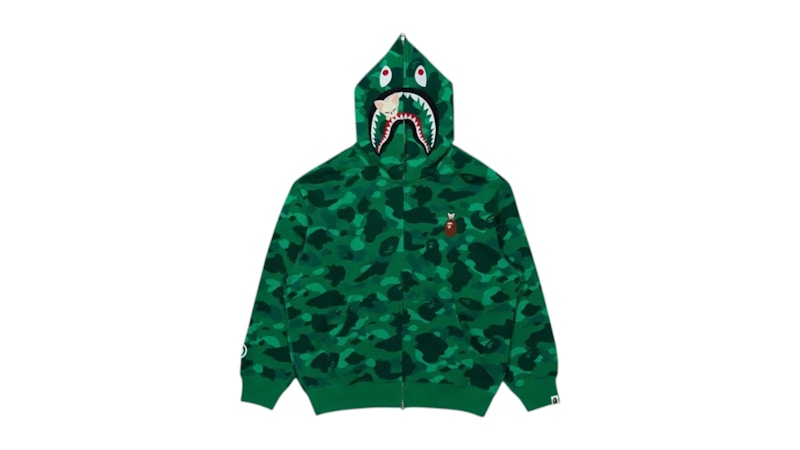 BAPE x Stray Kids In Shark Full Zip Hoodie Green Men's - FW25 - US
