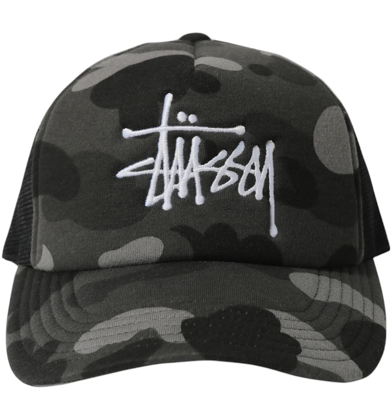 BAPE x Stussy Trucker Cap Black SS22 US