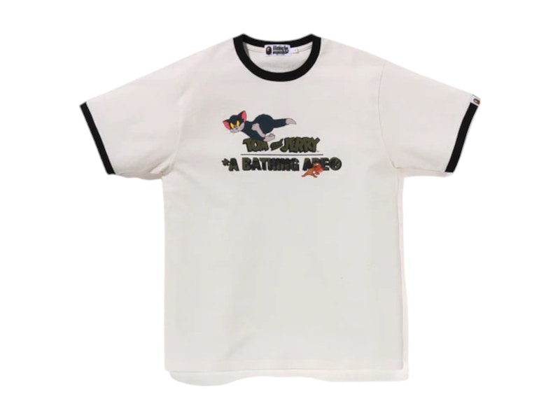 BAPE x Tom And Jerry 85th Ringer Tee White