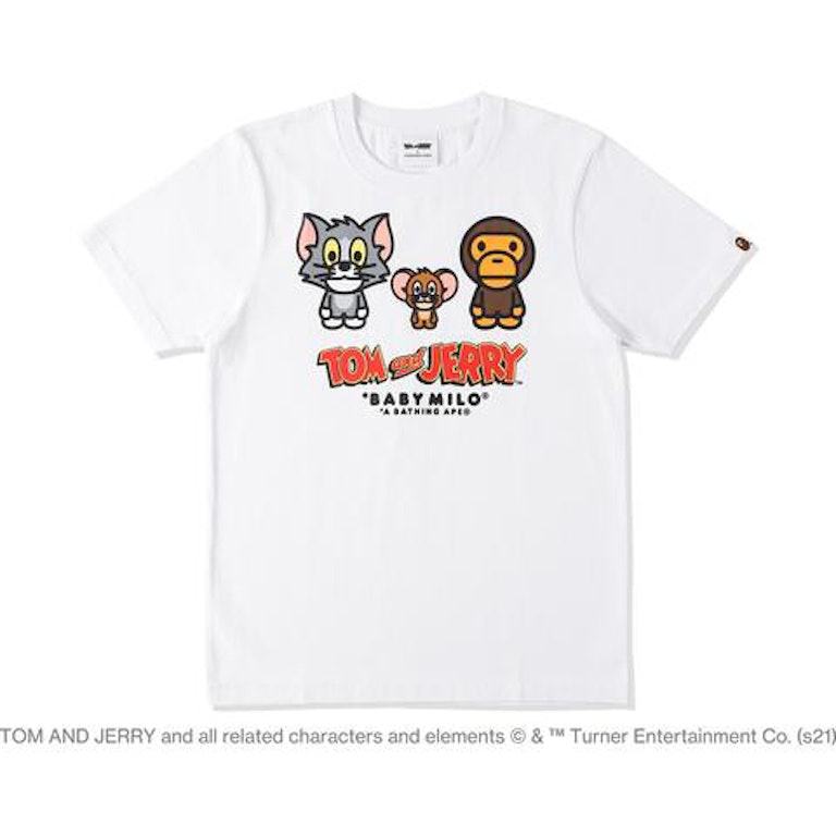 Pre-owned Bape X Tom And Jerry Baby Milo 2 Womens Tee White