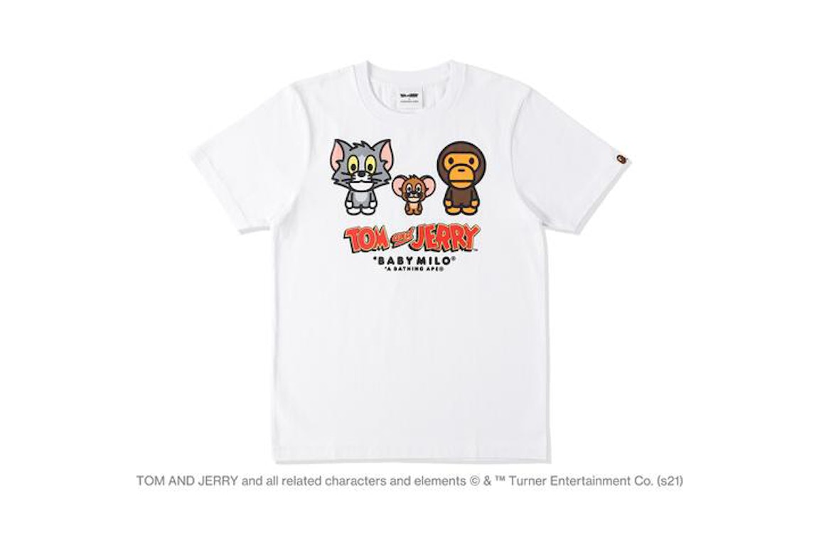 Pre-owned Bape X Tom And Jerry Baby Milo 2 Womens Tee White