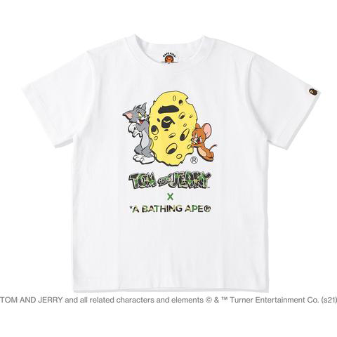 BAPE x Tom and Jerry Cheese Ape Head Womens Tee White